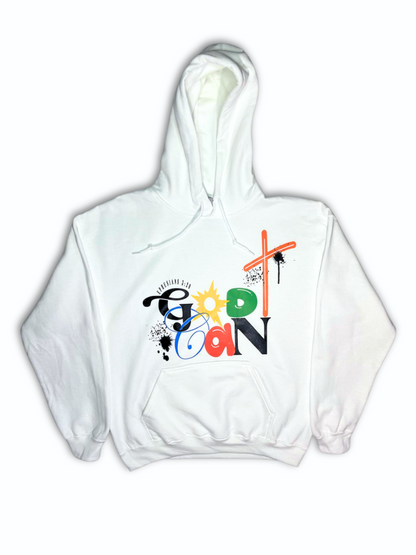ABSTRACT GOD CAN HOODIE- WHITE
