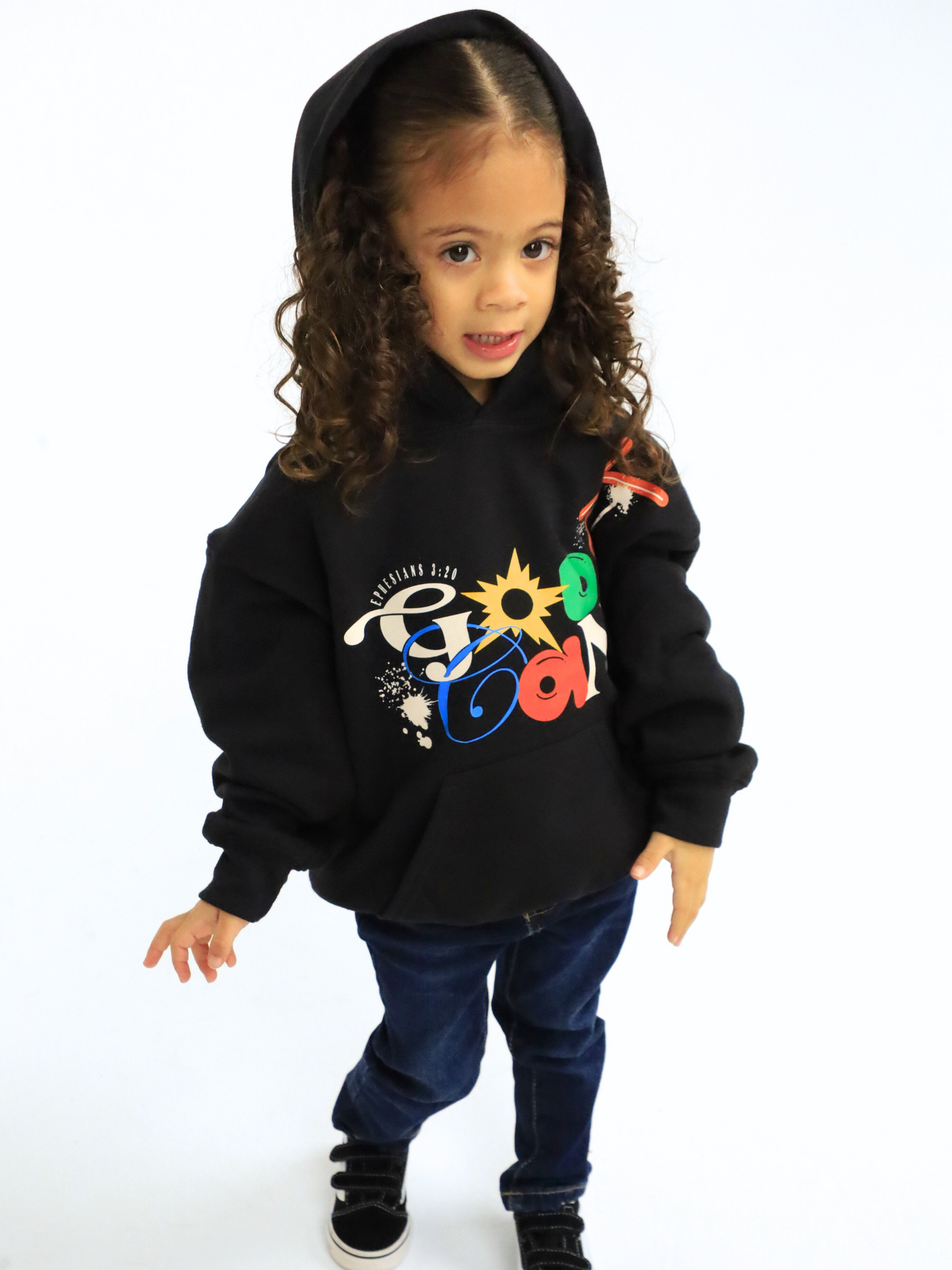 KIDS ABSTRACT GOD CAN HOODIE-BLACK