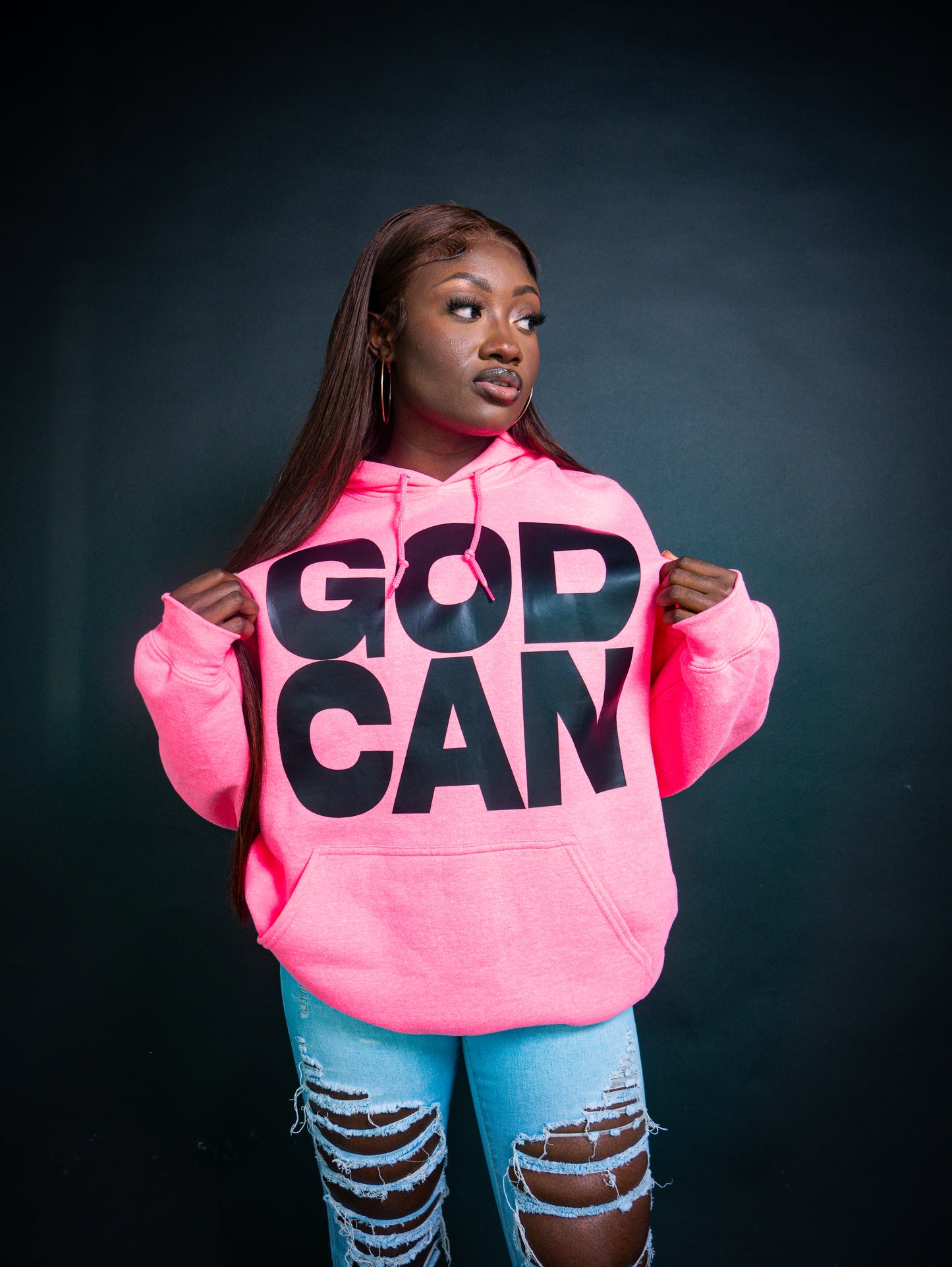 God Can Hoodie - Pink